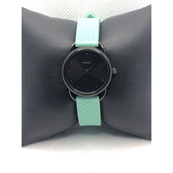 Fossil ES4489 Womens Silicone Analog Black Dial Quartz Genuine Wrist Watch KS335 - Picture 1 of 9